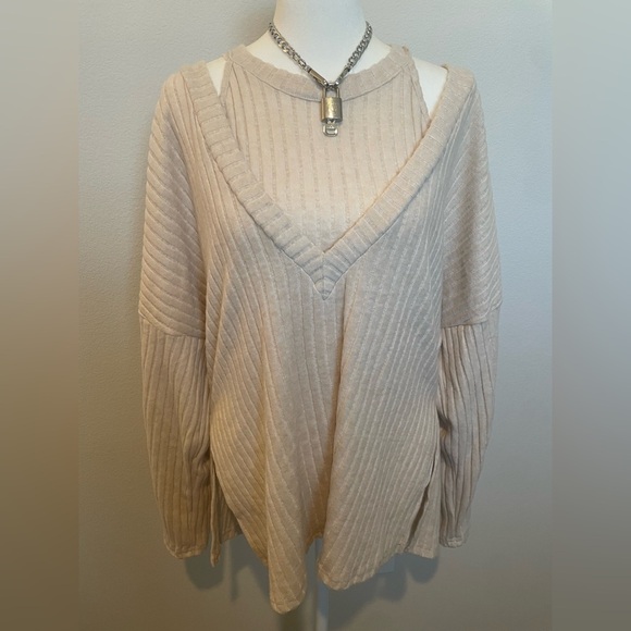 Beige Ribbed Soft Sleeveless Top 2 Piece - Picture 3 of 8